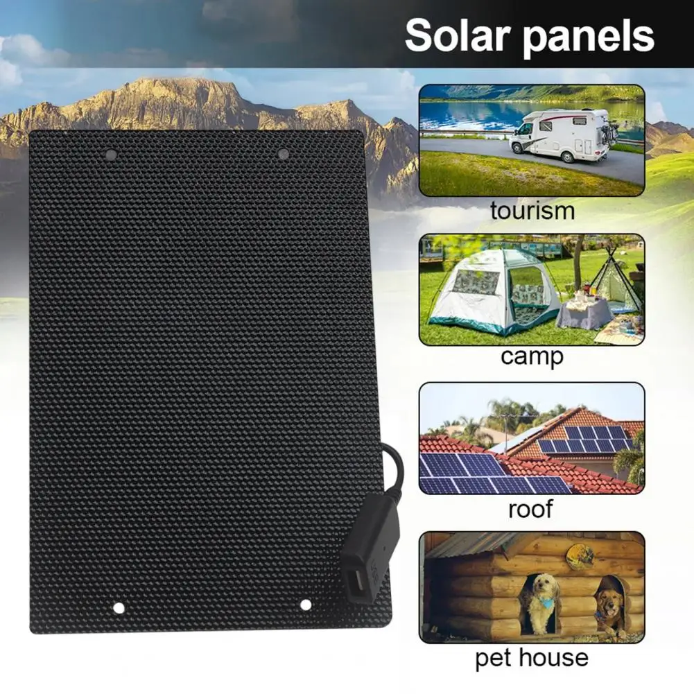 2025 5W 5V Solar Panel USB Phone Charger High Conversion Overcharge Protection IP65 Waterproof Emergency Solar Panel Charger