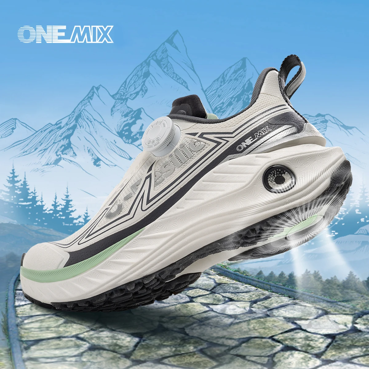 ONEMIX Autumn Winter Outdoor Cross-country Running Shoes Men With Shock Absorption Hiking Sneakers Women Wear-resistant Features