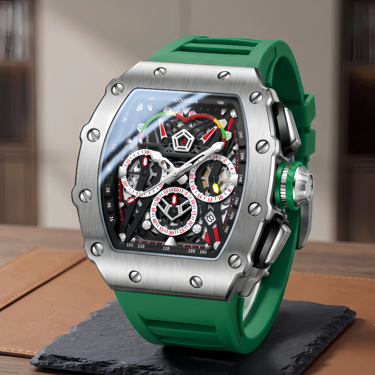 ONOLA 2021 Top Brand Watch Men Luxury Multifunctional Luminous Waterproof Sports Chronograph Quartz Watches Clock Relogio image 6