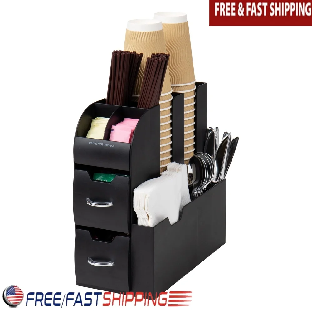 

Универсальный органайзер для кофе и чая с 11 отделениями. Прочное нескользящее портативное решение для хранения. Столешницы для офисов.