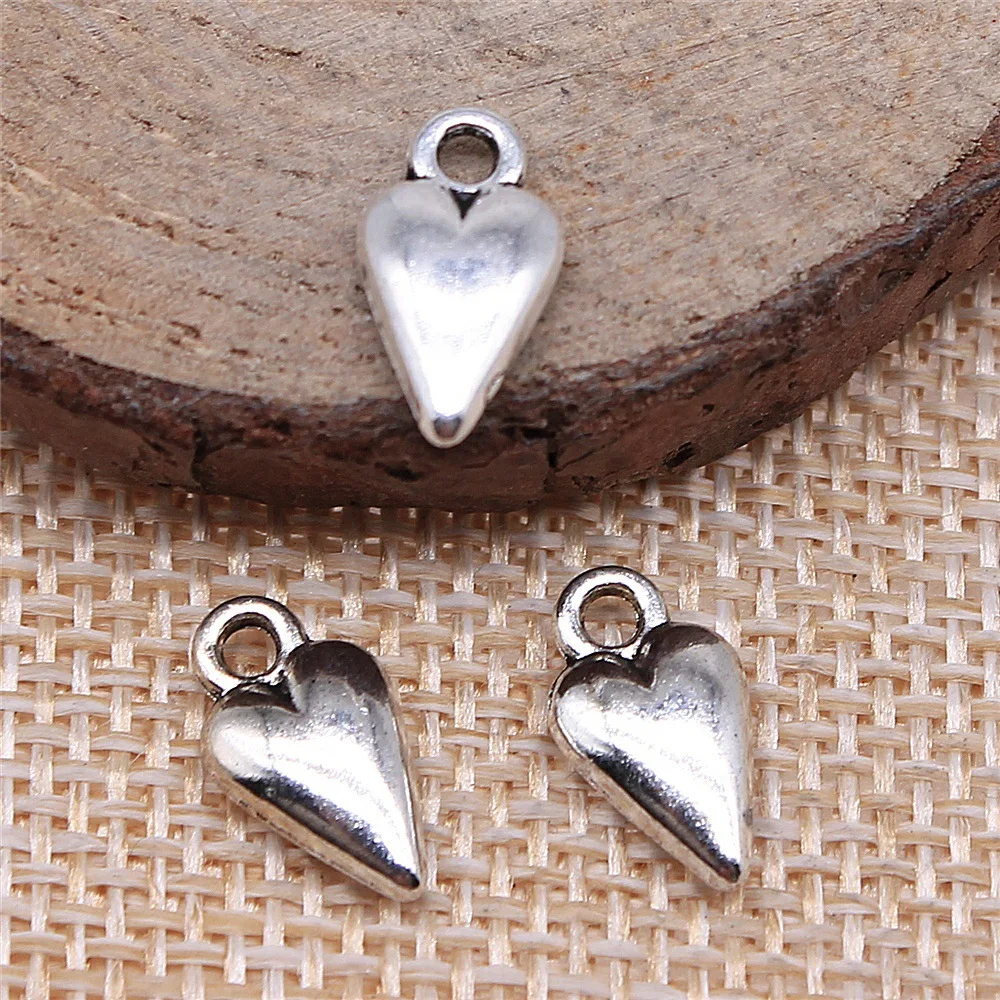 25PCS 7mmX13mm Small Heart Charm Pendant EF3797