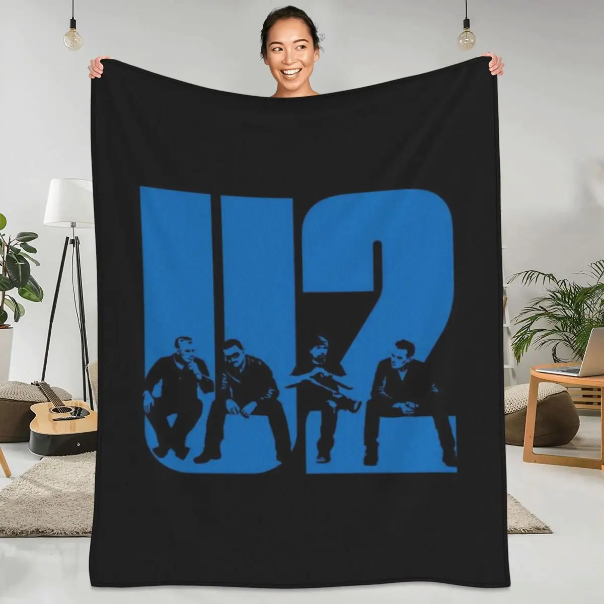 

U2 Rock Band Flannel Blanket Pop Rock Music Album Warm Soft Throw Blanket for Bedroom Airplane Travel Bedspread Sofa Bed Cover