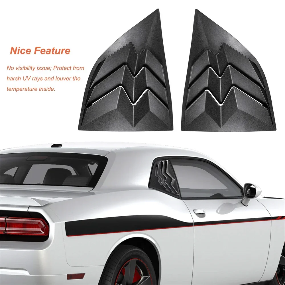 Both Side Window Scoop Louvers for Dodge Challenger 2008-2023 ABS Window Visor Cover Sun Rain Shade Vent 2PCS Exterior Parts