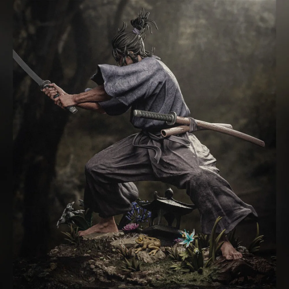 Samurai Miyamoto Musashi High-precision Model Parts for Resin White Mold Printing DIY Unassembled and Uncolored Figurines