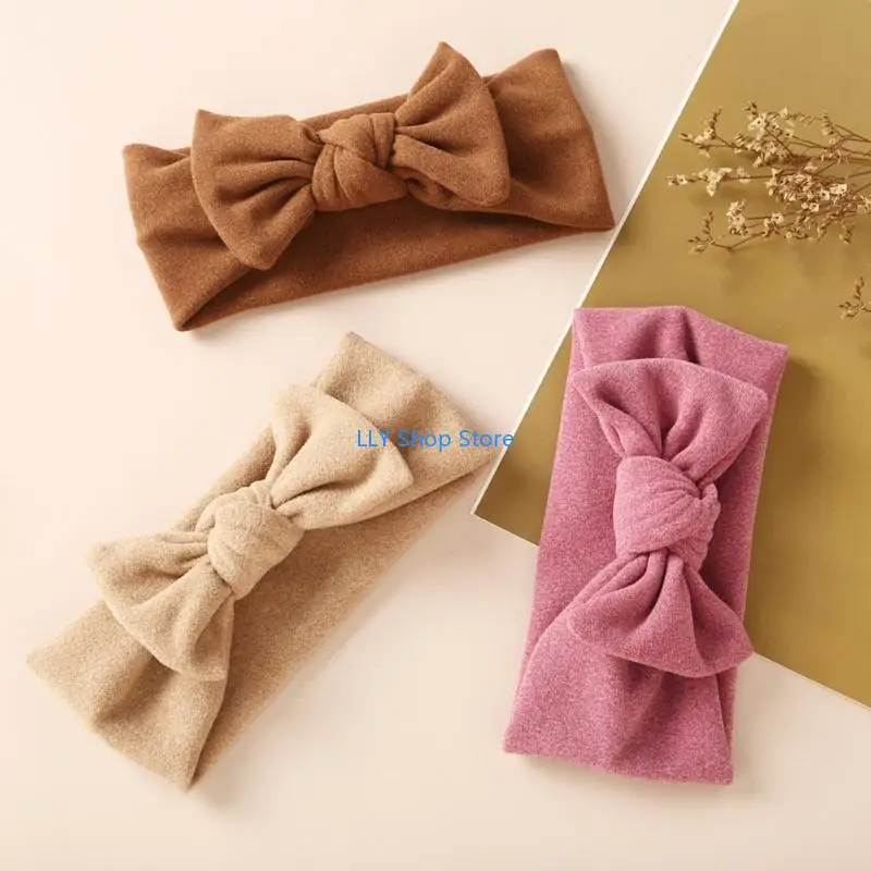 

T8UD Baby Bow Headband Boy Girls Unisex Headbands Winter Warm Baby Elastic Headdress