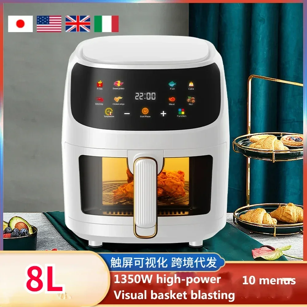 

Air Fryers 8L Large Capacity 360°Baking Toaster Without Oil Electric Deep Fryer Nonstick Basket Chicken Frying Sonifer airfryers