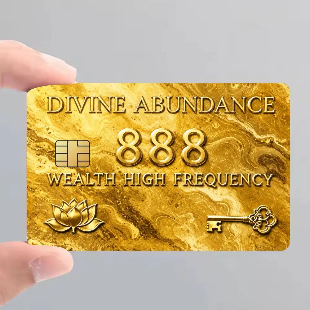 Divine Abundance 888 Wealth High Frequency Credit Card Skin Stickers For Bank Card Bus Metro Card Sticker Waterproof