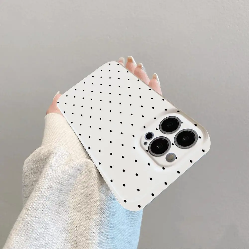 

INS Polka Dot Small Fresh Phone Case Feilin INS for iPhone17 16 15 14 13 12 11 Pro Max Plus Liquid silicone soft shell