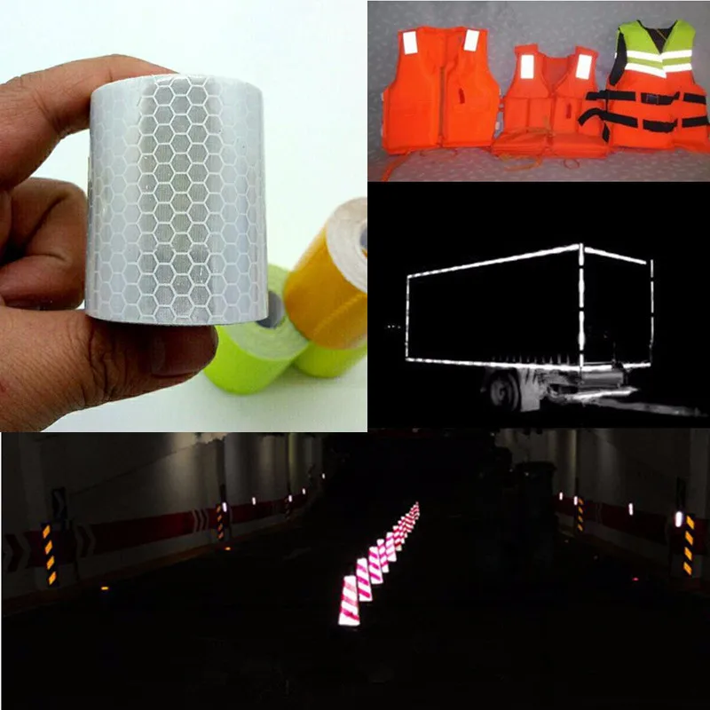100x5cm Car Reflective Tape, Auto Safety Warning Sticker, Reflector Protective Strip Film for Trucks Motorcycle - alternate angle