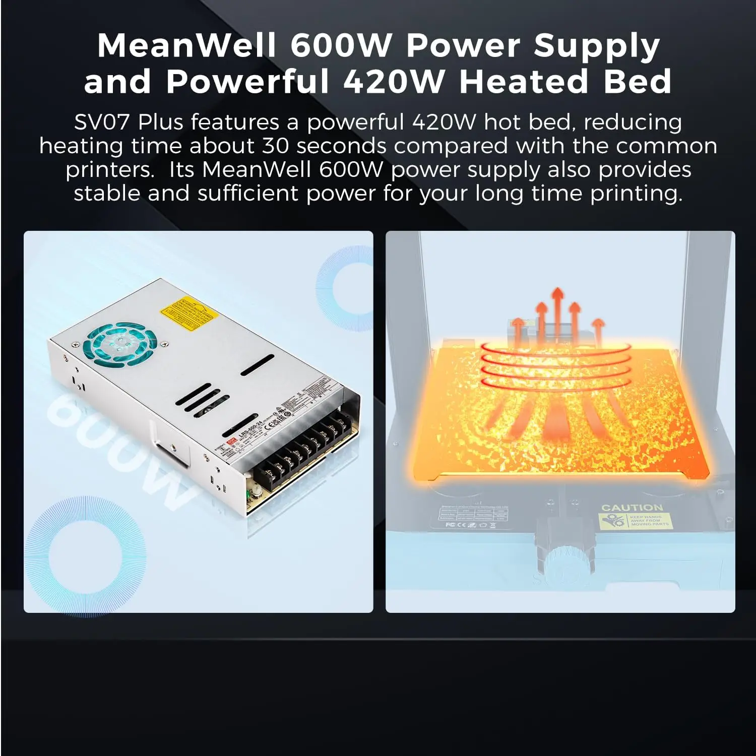 Impresora 3D Sovol SV07 Plus con firmware Klipper, velocidad máxima de impresión 500 mm/s 300 ℃   Fuente de alimentación Meanwell de alta