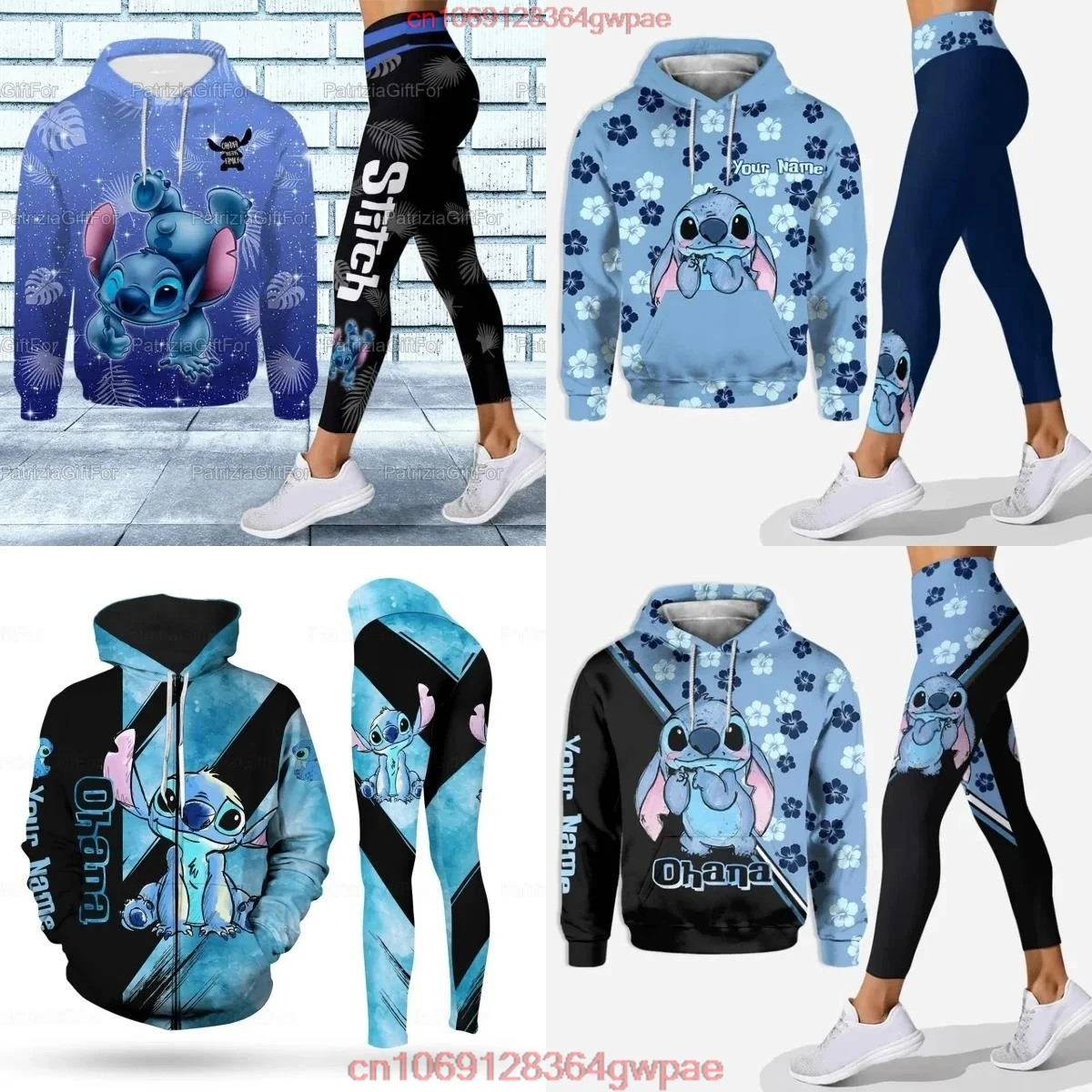 Women's Set Sports Disney Yoga Sportswear Essential Hooded Felpe Roupas Femininas Sudadera Winter Korean Clothes Women