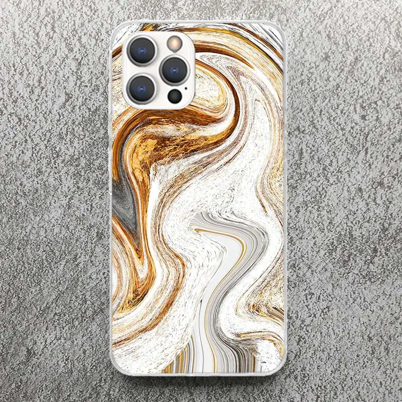 Fashion Gold Pink Geometric Marble Print Soft Case for iPhone 16 15 14 13 12 11 Pro Max Art Phone Shell XS XR X SE 7 Plus 8 Patt