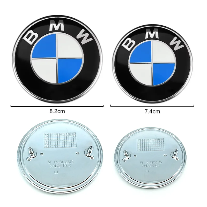 20pcs 45mm 74mm 78mm 82mm ABS Car Bonnet Hood Front Rear Trunk Emblem Badge Logo Sticker For BMW Styling Accessories 51148132375