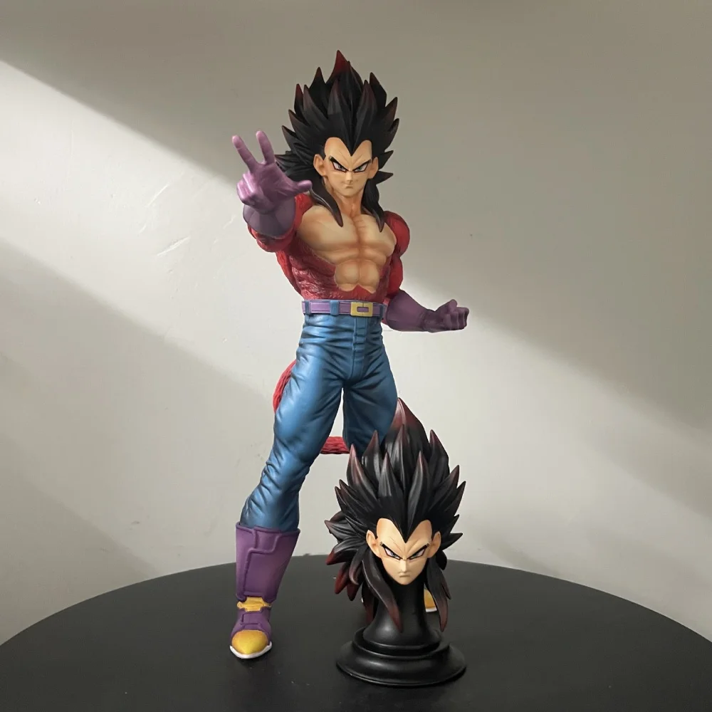 

Anime Dragon Ball Super Saiyan 4 Vegeta Double Head PVC Action Figure Collectible Model Doll Toy 31CM