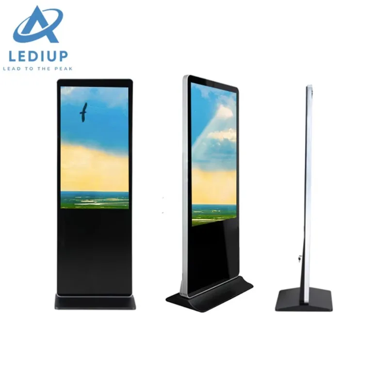 LEDIUP Touch Screen Vertical Lcd Panel Stand Advertising Display Led Advertising  Full hd Big Advertising Screen