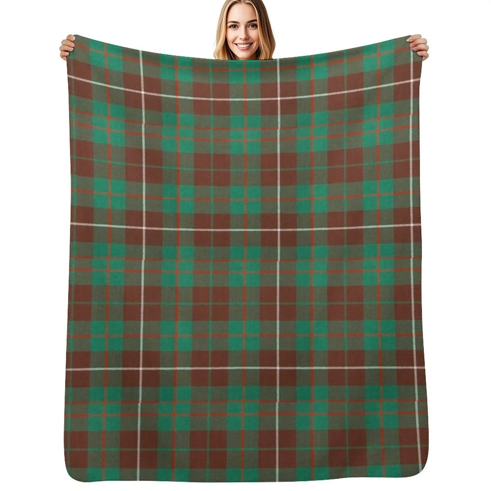 Mackinnon tartan GREEN MASK Throw Blanket Year Round Soft Comfortable Blanket for Home