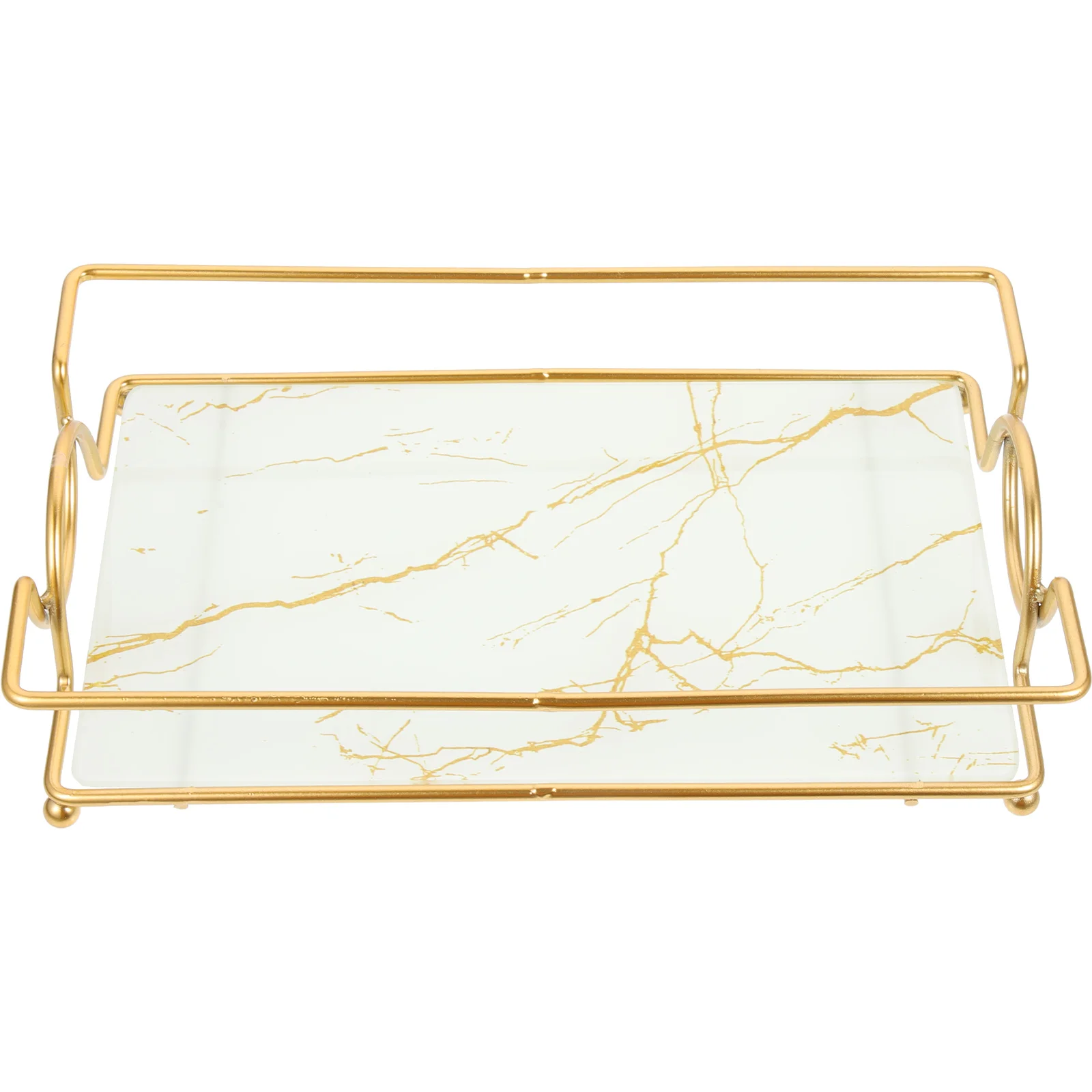 

Cosmetics Storage Tray White Vanity Desk ganizer Jewelry Holder Bathroom Sundries Shelf Easy Maintain Smooth Marble