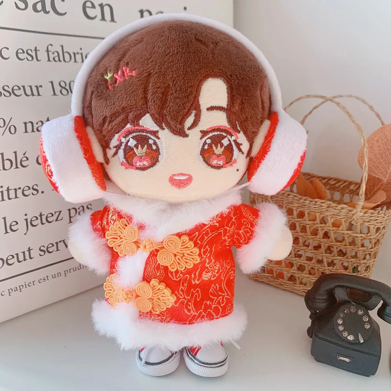 20CM Doll Clothes New Year's Eve Plush Doll's Clothes include Earphone+Clothes Dolls Accessories Korea Kpop EXO idol Dolls Toys