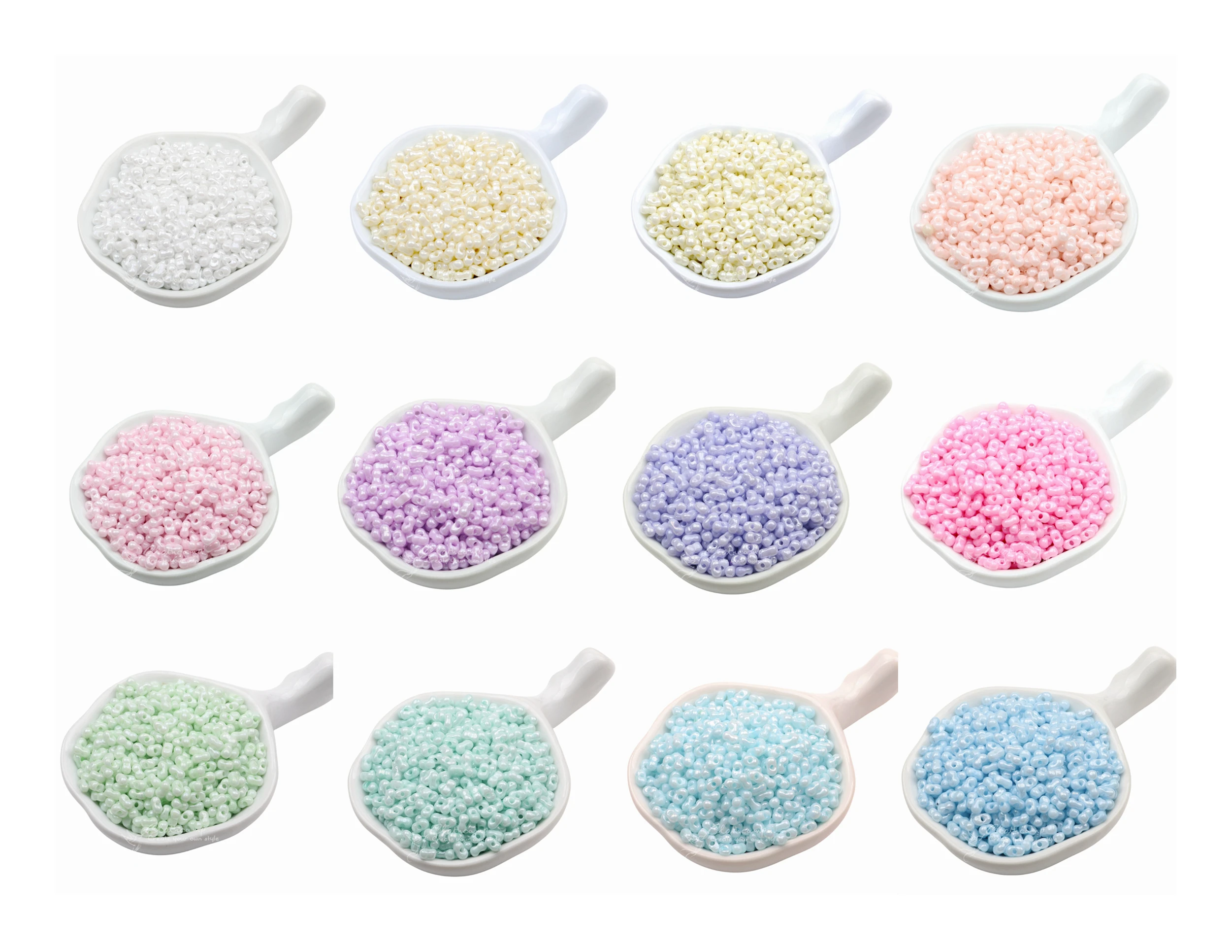 10g 125szt Farfalle Seed Beads błyszczący pastelowy kolor nieprzezroczysty mix koraliki orzechowe do tworzenia biżuterii DIY Charm Akcesoria 6x3mm GSB-B