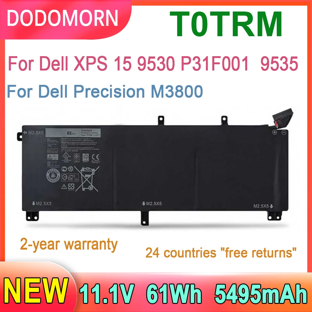 T0TRM Laptop Battery For Dell XPS 15 9530 9535 P31F001 Series Li-Polymer high quality 61WH Battery 11.1V New