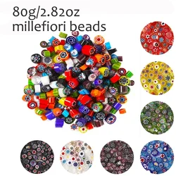 80g/2.82oz Colorful Glass Beads Mosaic Tiles Cylinder Shape DIY Crafts Materials