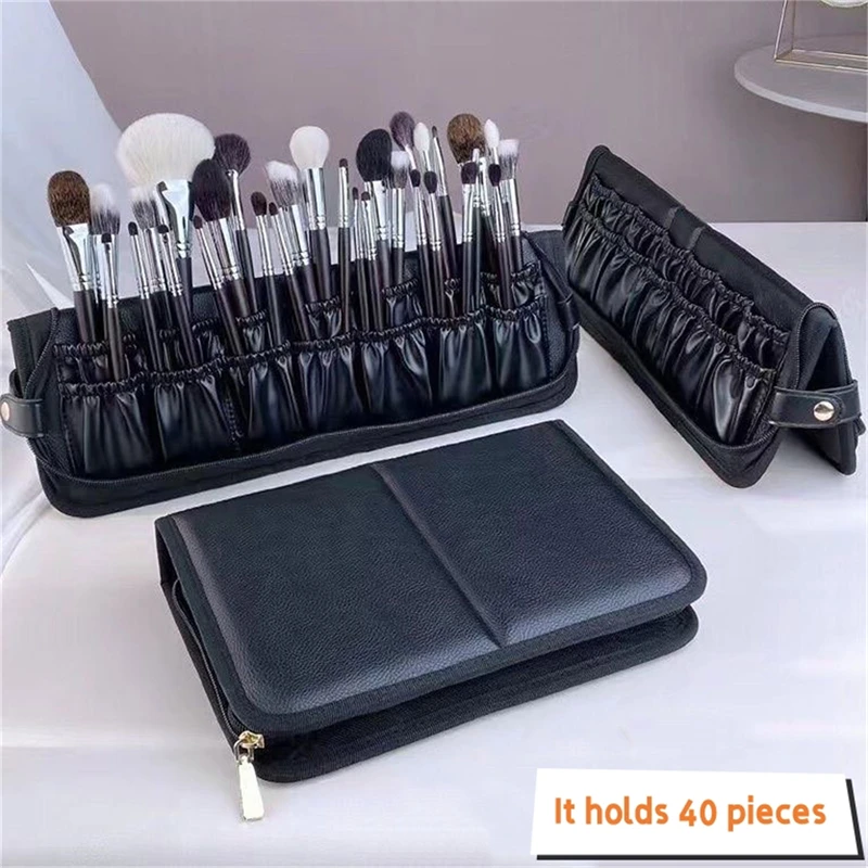 

Pro Women Foldable Makeup Brush Bag Organizer Female Travel Cosmetic Toiletry Case For Beauty Tools Wash Accessories Pouch