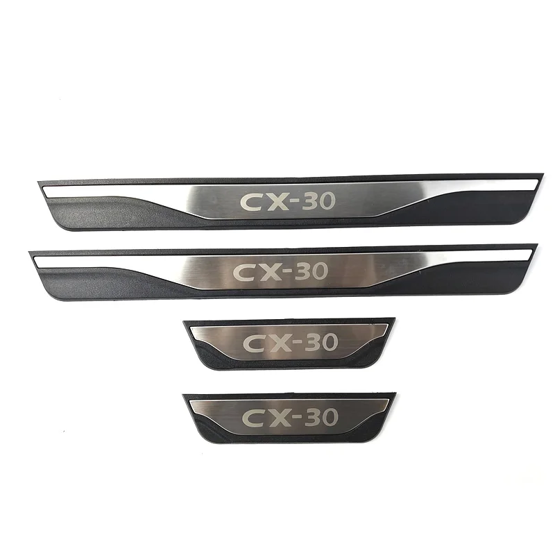 4Pcs/Lot ABS Stainless Steel For 2019-2023 MAZDA CX-30 CX30 CX 30 DM Door Sill Pedal Welcome Scuff Plate Decoration Cove