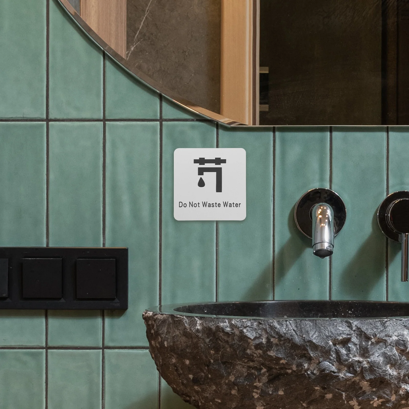 

Saving Sign Save Water Poster Alert Sign Wall Mounted Bathroom Warning Stop Water Waste Notice Waterproof Sticker