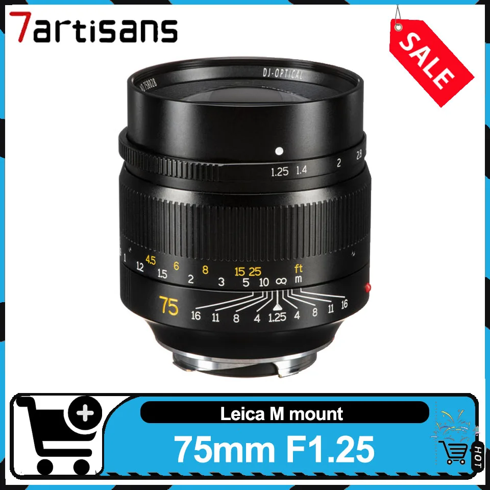

7artisans M75mm F1.25 M крепление объектива камеры полнокадровый портретный объектив с ручной фокусировкой для Leica M