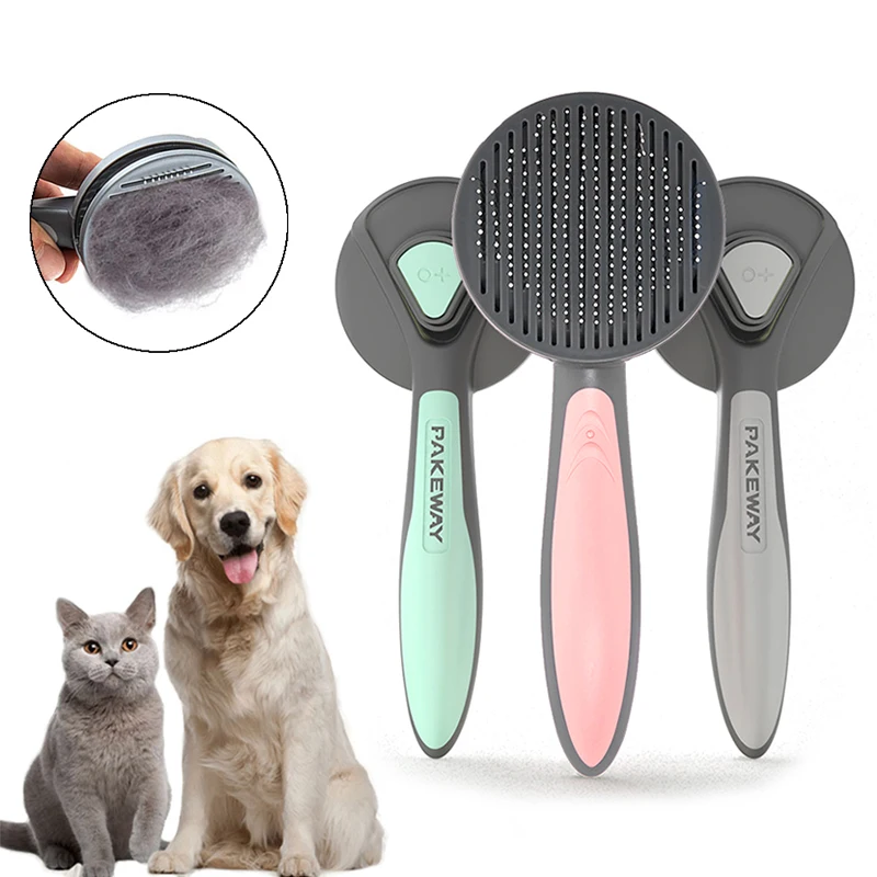 Loose Hair Dogs Grooming Comb For Long Hairs Supplies Dog Self Cleaning Slicker Brush Cat Brush with Massage Particles Removes