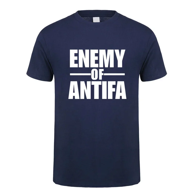 تي شيرت Enemy of ANTIFA تي شيرت مضحك مضاد للرجال من البوليستر يسمح بمرور الهواء للرياضة، ملابس غير رسمية، ملابس سهلة الحفاظ على حجم أوروبي #3
