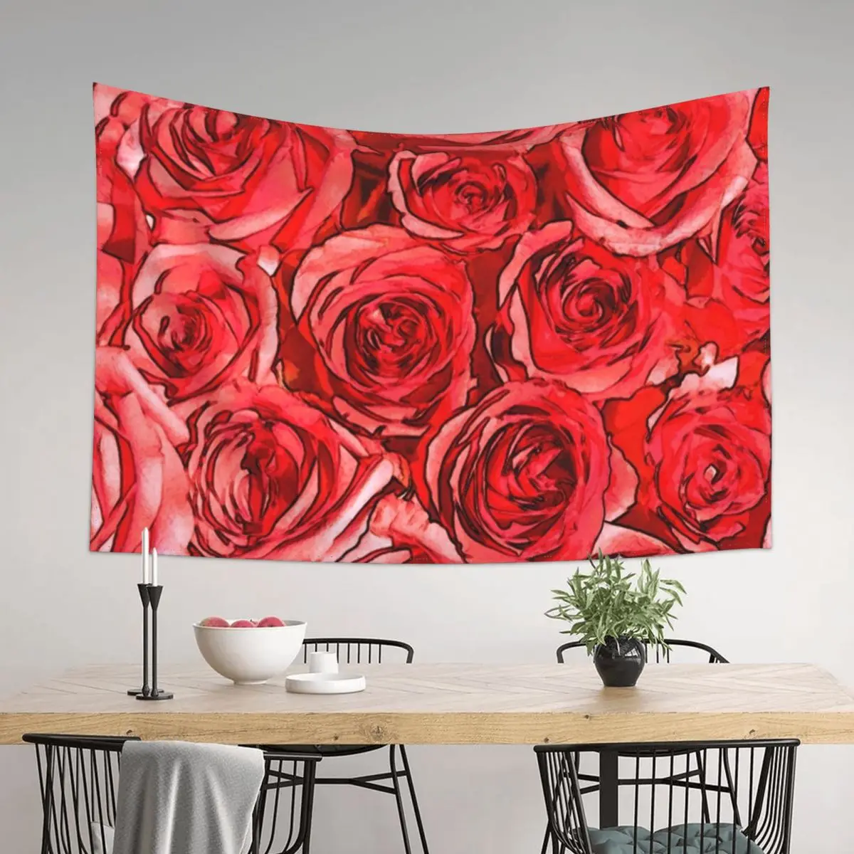 

Red Roses Tapestry Room Decoration Korean Style Decoration Home Carpet Wall Tapestry