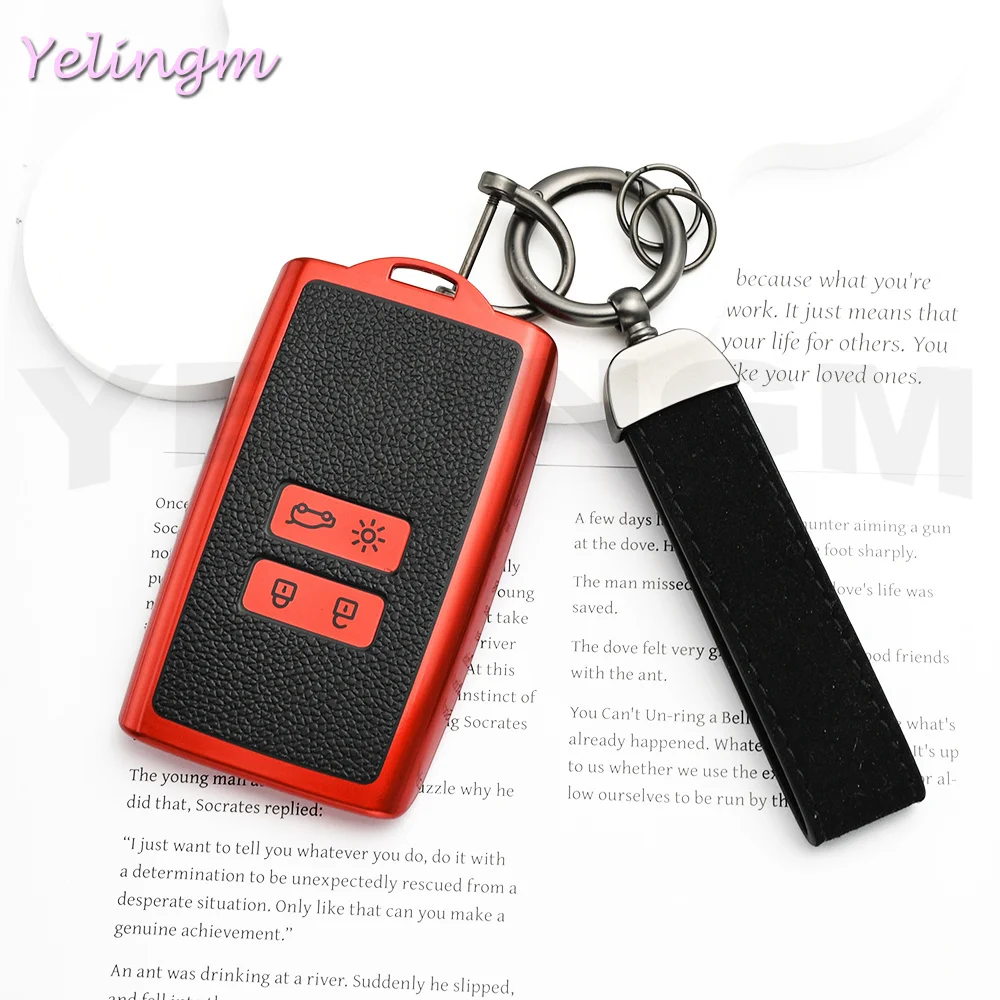 TPU-Leder-Smart-Fernbedienungs-Autoschlüsselhülle für Renault Captur Koleos Kadjar Arkana Megane Dacia Duster Sandero Stepway Control Case