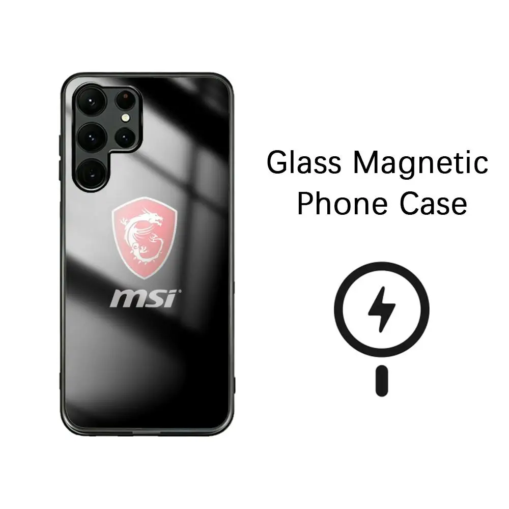 Luxury Brands HD M-MS-I grande Phone Case For Samsung S26 S25 S24 S23 S22 S21 S20 Plus Ultra Note20 Glass Magnetic Case