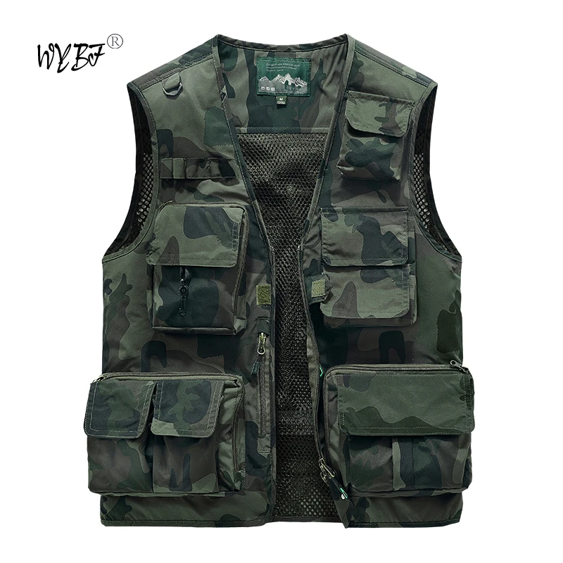 

Men Camouflage Multi Pocket Sleeveless Cargo Vest Mens Tactical Military Cardigan Waistcoat Vest Man Casual Bomber Vest Jacket