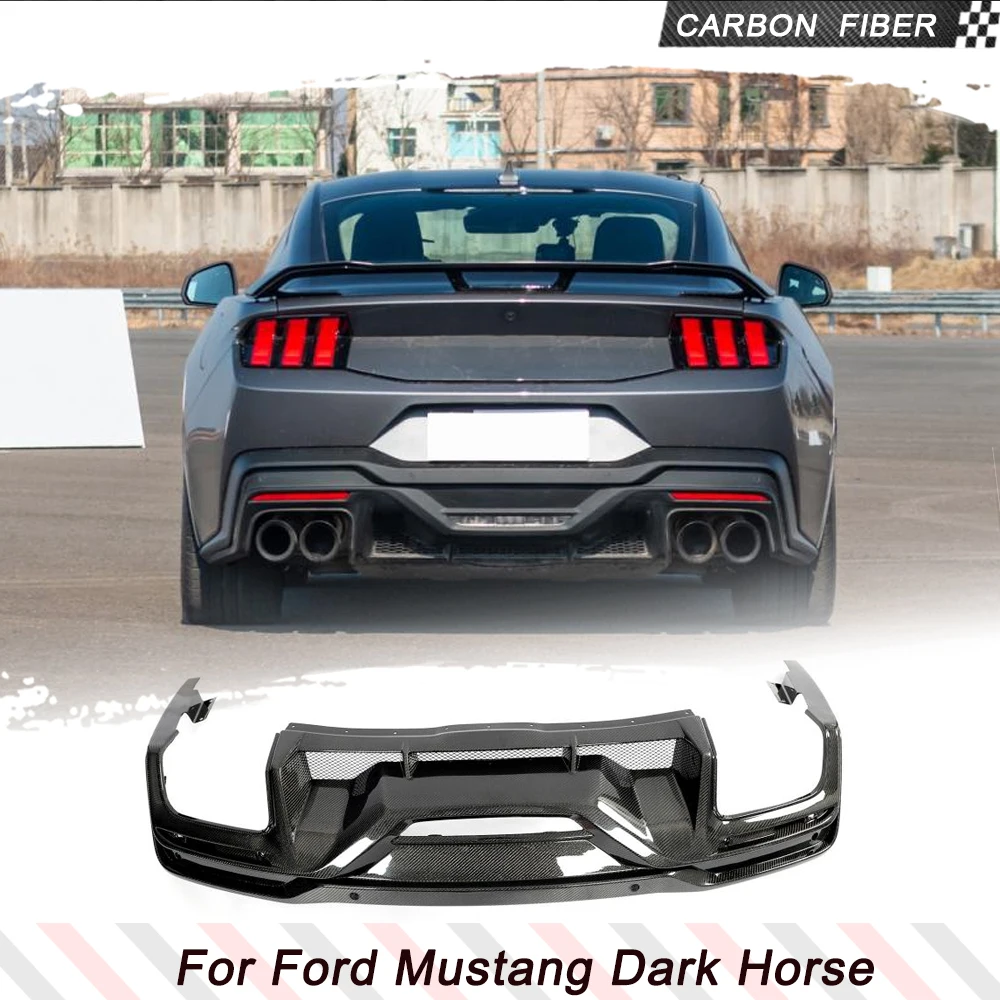 Car Rear Bumper Diffuser Spoiler For Ford Mustang Dark Horse 2024 Real Carbon Fiber Rear Bumper Protection Body Kits Rear Lip