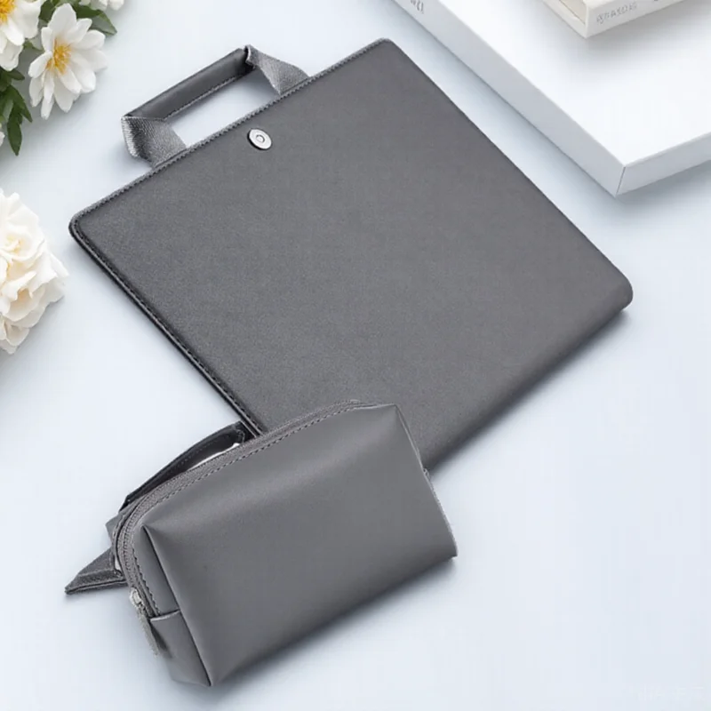 

1 set 1 Set Lightweight Textured Laptop Protective Sleeve Fashion Computer Bag For Office Business Student Use Power Cord Pouch