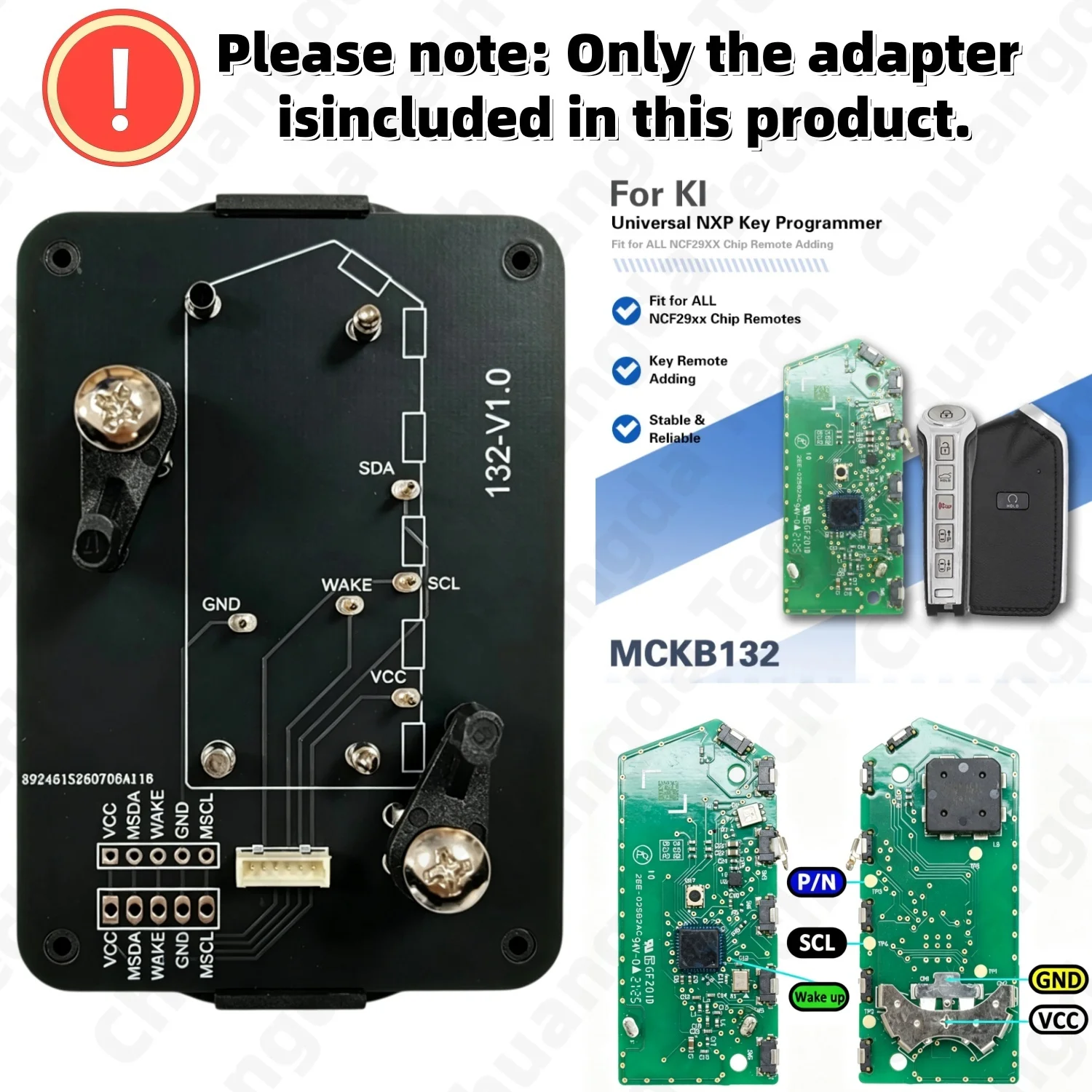 Mckb132/133/134/135/136/139/163/174 Adapter, Suitable for Modern Smart Keys, Compatible with Nxpkiller Keydiy Xhorse Cg Kydz Devices, Solder-Free Reading and Writing Programming Socket