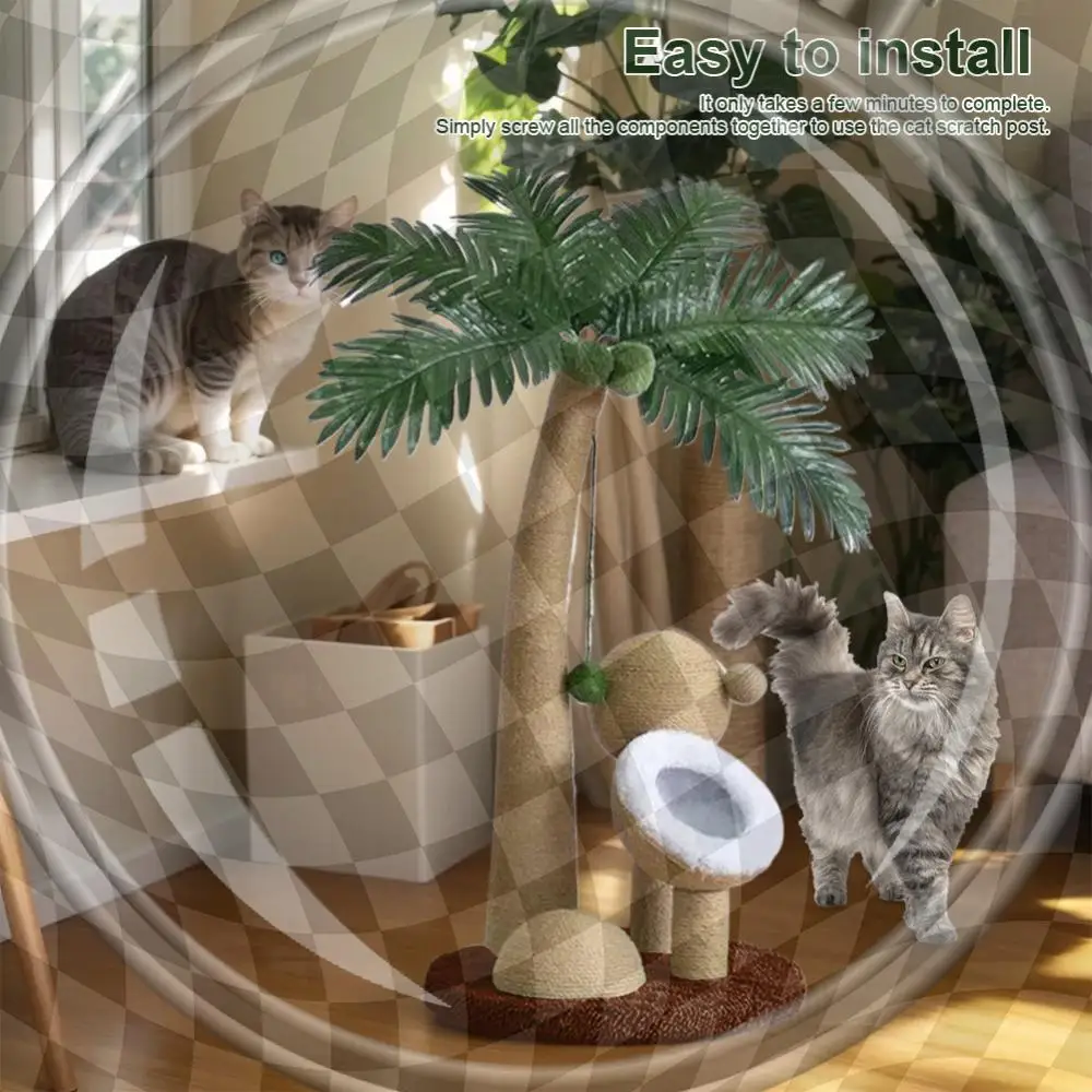 

Cat Scratching Post Coconut Tree Cat Scratching Post Interactive Kitten Claw Sharpener Climbing Frame Teasing Cats Furniture Toy