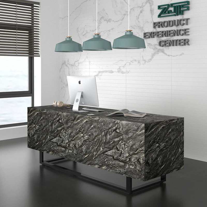 

Minimalist company front desk reception desk, store bar, homestay marble counter table