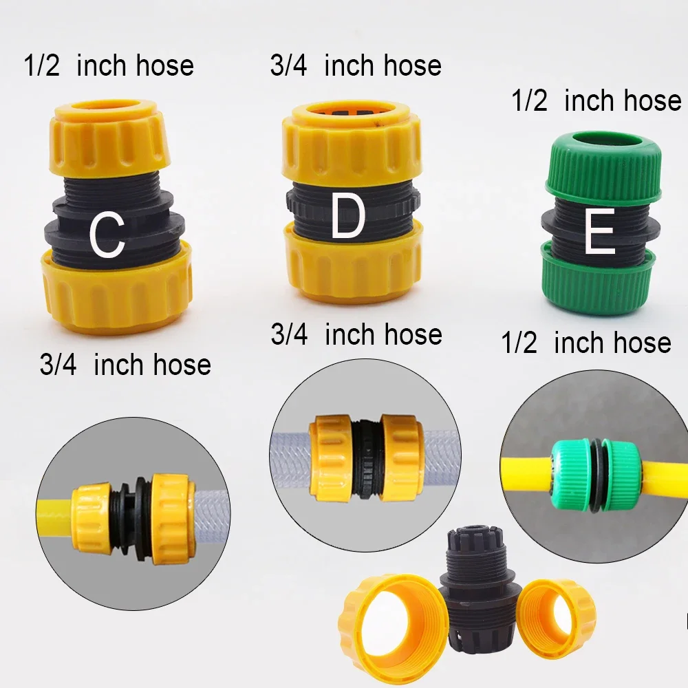 Gardening Accessories Outdoor 3/4 Car Garden PVC Hose Connector Adapter Quick Connect Repair Tubing Connection Tube Fittings