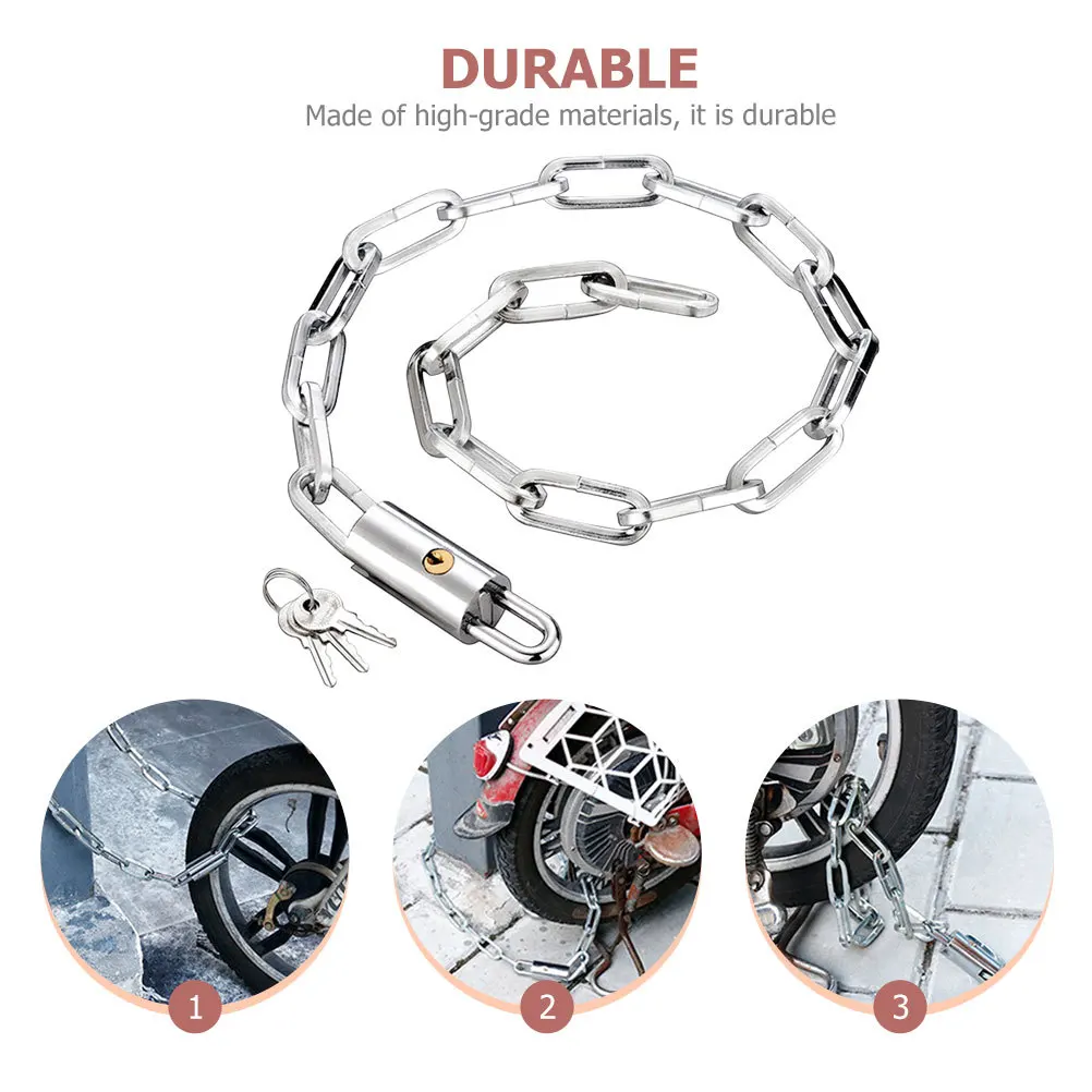 

Bike Chain Lock 1.5m Professional Heavy Duty Anti-Theft Lock with 2 Keys for Bicycle Motorbike Portable Cycling Safety Gear