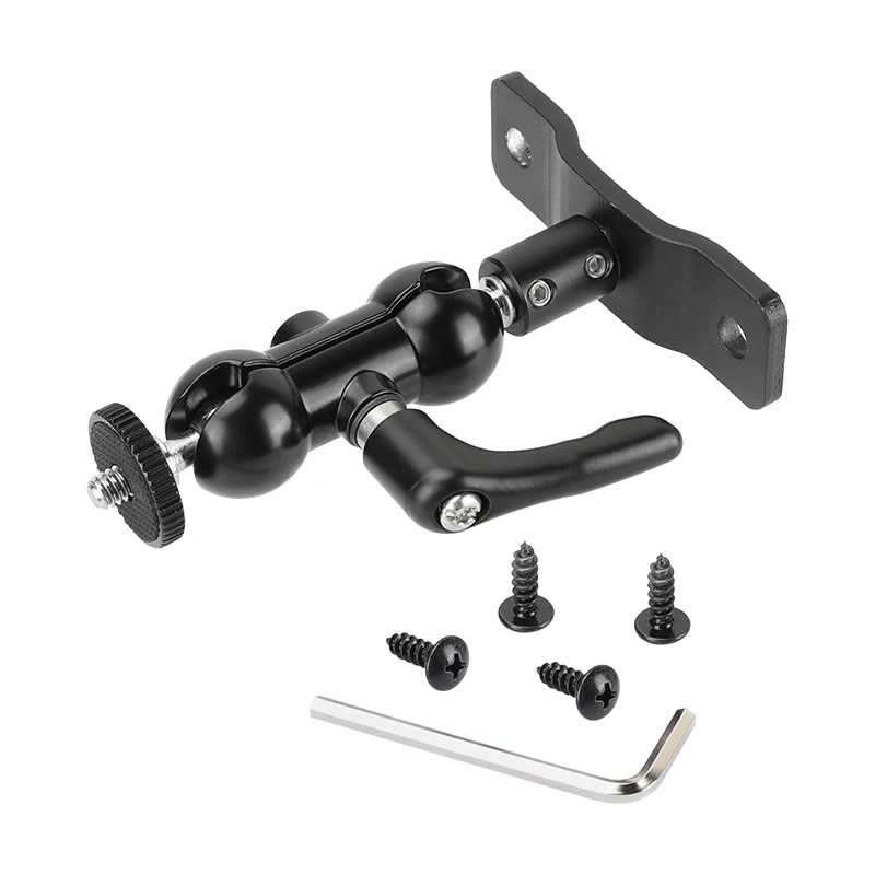 HDRIG uniwersalna głowica kulowa 1/4 "męskie złącze ulepszone pokrętło blokady z płyta montażowa ściennym do ekran aparatu/latarki