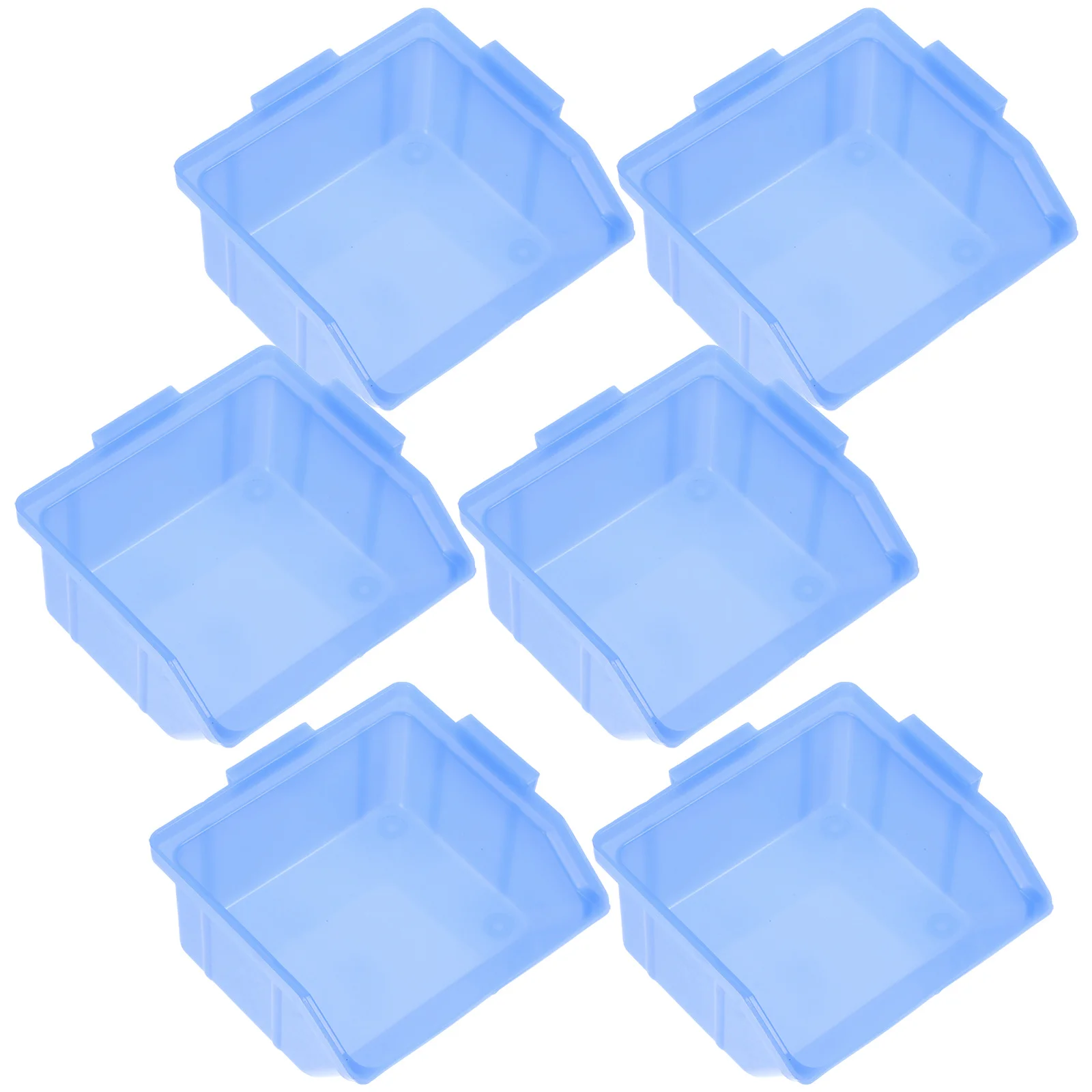 Plastic Storage Box 6pcs Stackable Organizer for Office Home Supplies Shelf Container