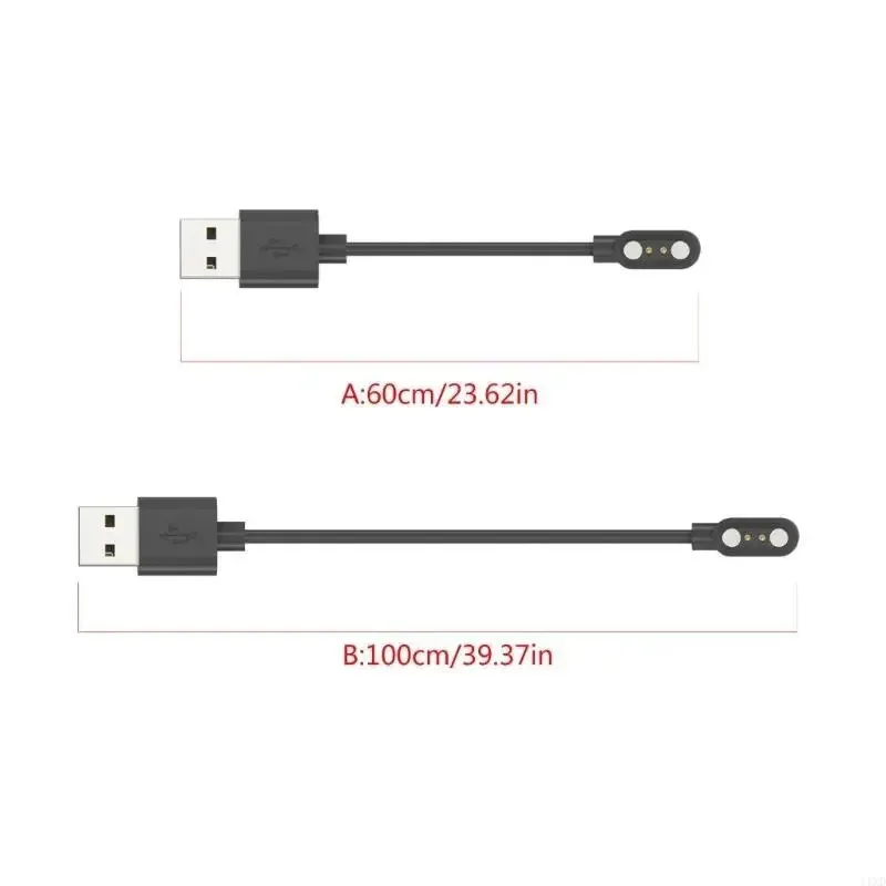 حبل شحن كابل USB قوي باللون الأسود لشحن الساعات الذكية COLMI P71