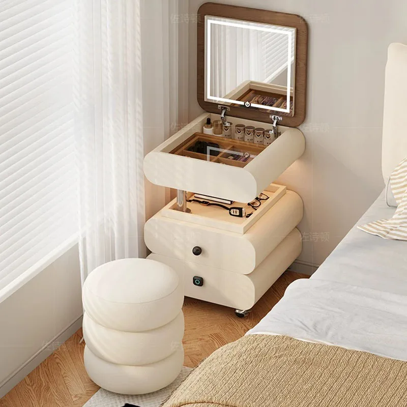 Bedroom Small Vanity Table Makeup Mirror Stool Storage Comfortable Dressing Table Modern Women Penteadeira Trendy Furniture