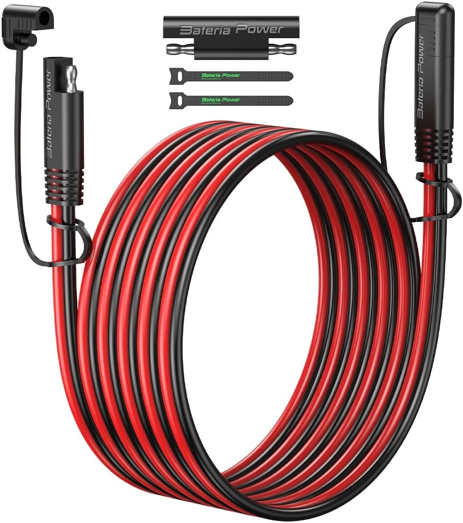 10AWG 10FT SAE Extension Cable with SAE Polarity Reverse Adapter for Solar Panels Cars, RVs Trucks Boats