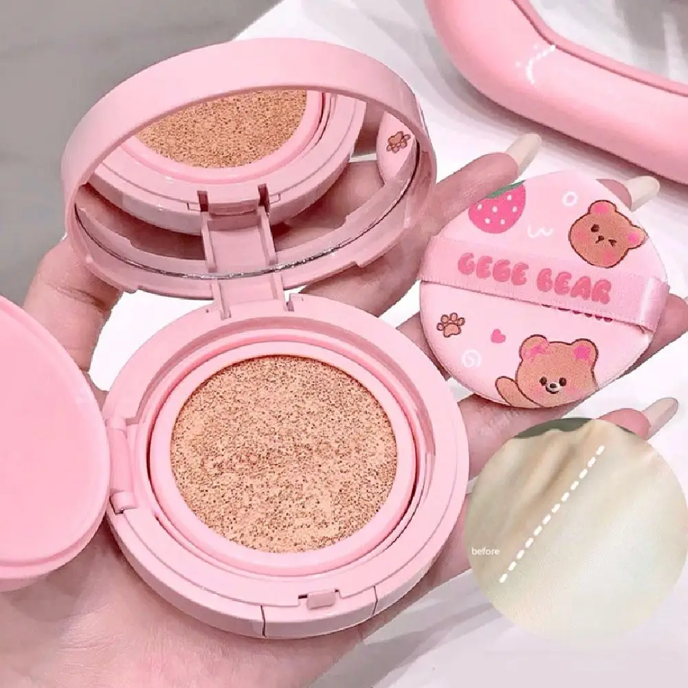 투명 에어 쿠션 BB 크림 경량 천연 컨실러 커버리지 에어 쿠션 메이크업 D7H5를위한 섬세한 파우더