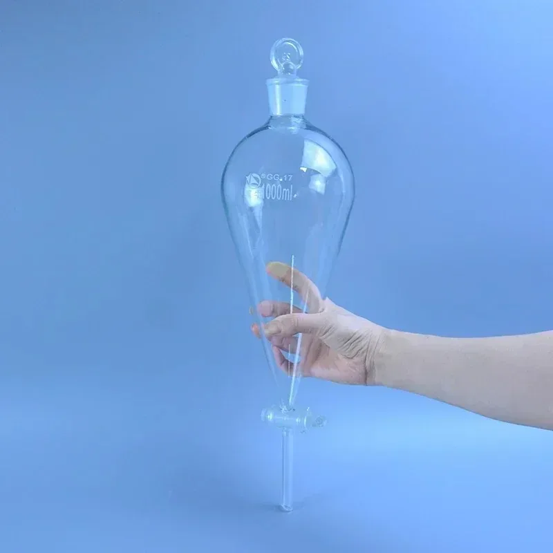 24/29 High Borosilicate Glass Pear Shaped Separatory Funnel with Standard Taper Stopper Lab Equipment