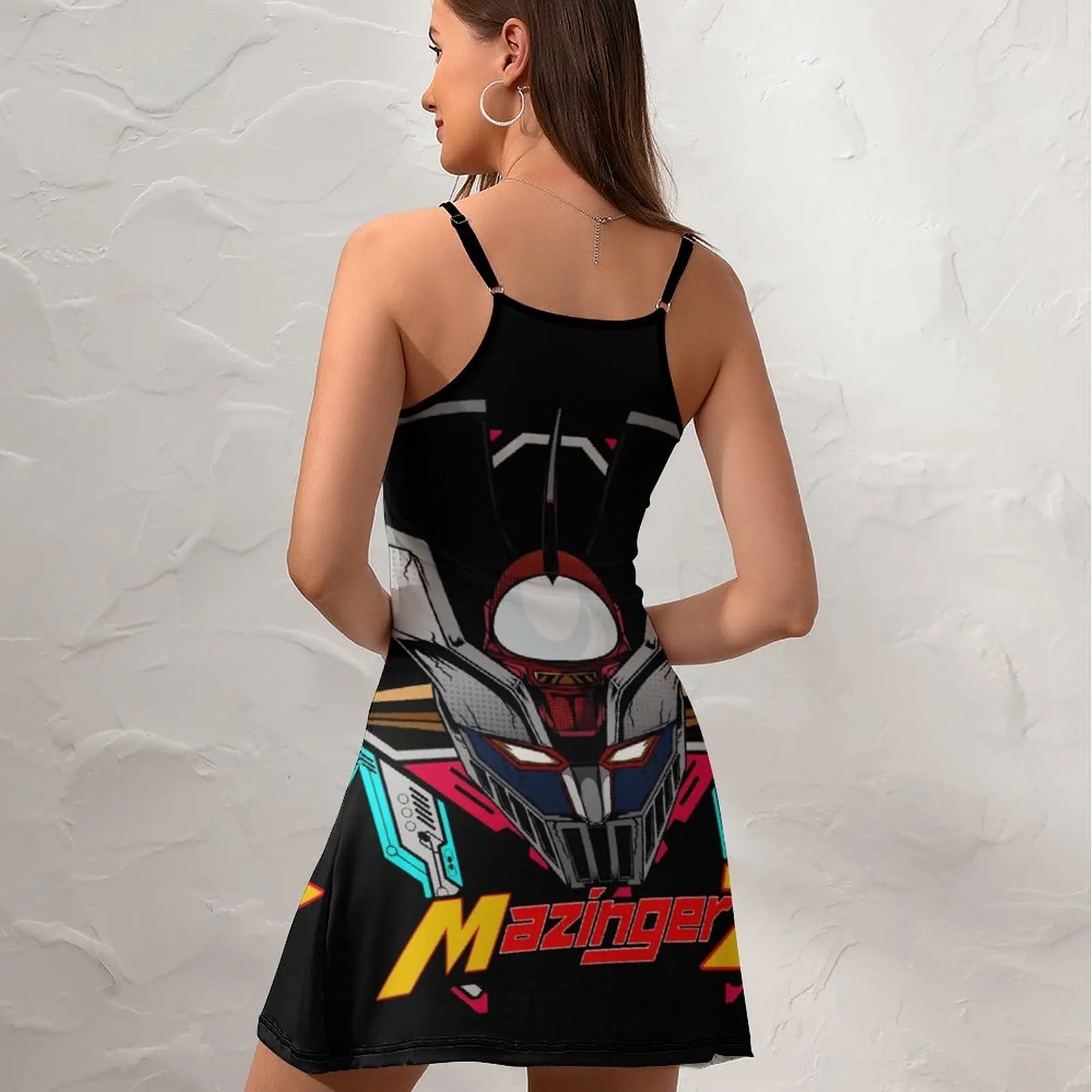 Mazinger Z Linear Low Poly 14  Women\'s Sling Dress Geeky The Dress Vintage Exotic  Woman\'s Gown  Vacations